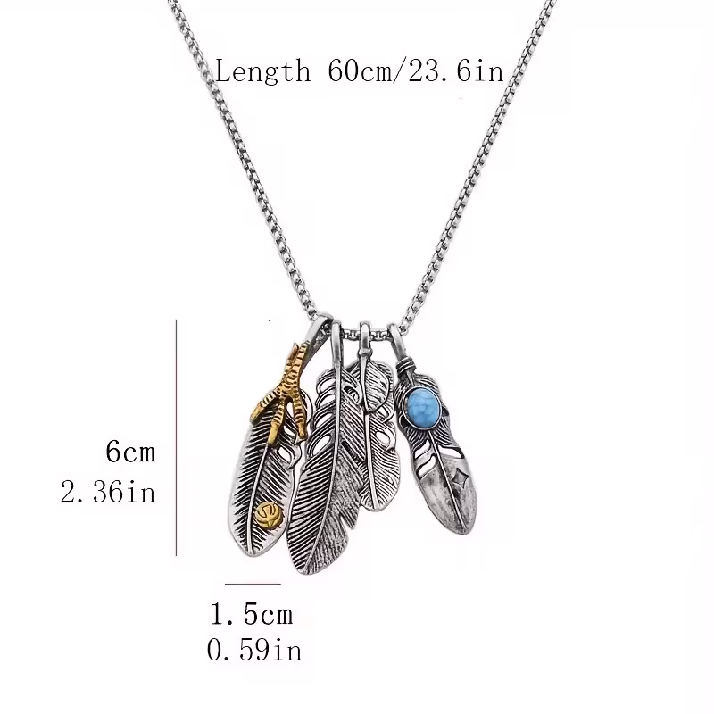1pc fashion necklace stylish feather pendant for boys your look and add charm to Product details 1