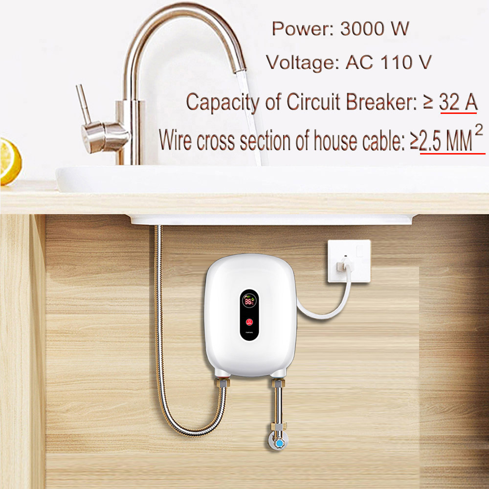 Tankless Electric Water Heater 110 V Instantaneous Electric Water Heater  Instant Heating Used For Sink Washing Yf-008 - Temu