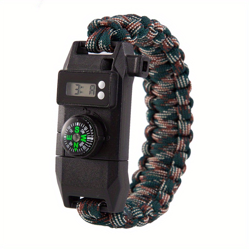 Seven-core Braided Paracord, Alloy U Buckle Emergency Paracord Bracelet, Life-Saving Accessories,Temu