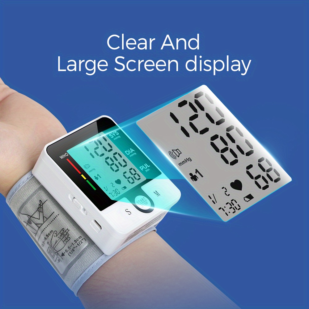 Blood Pressure Machine Wrist Blood Pressure Monitor Lcd - Temu