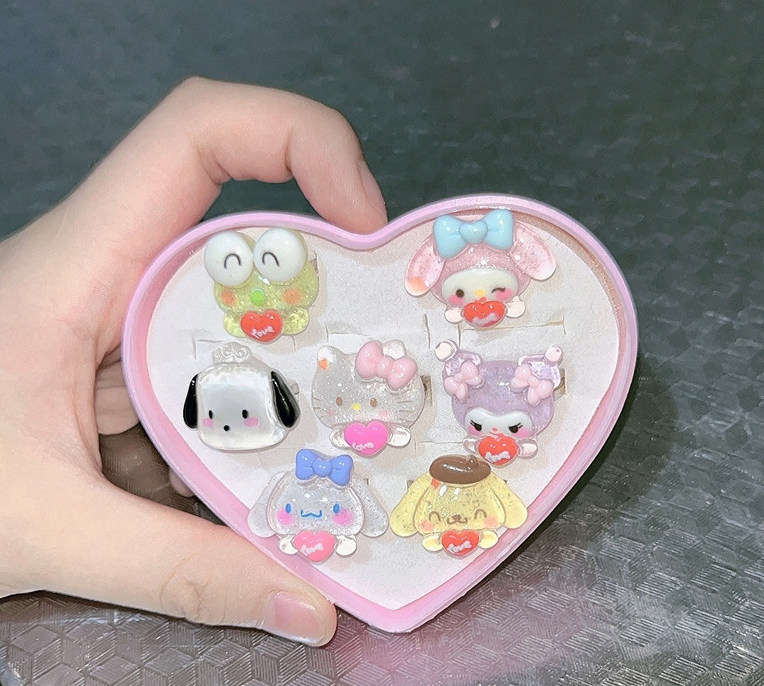 Hello Kitty Kids Toy Fashion Ring Set w/ Box Sanrio Japan –