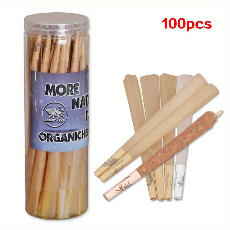 rolling papers, 100pcs rolling papers pre rolled cones cigarette papers tubes ultra thin slow burning trumpet tube rolling paper smoking accessories details 1