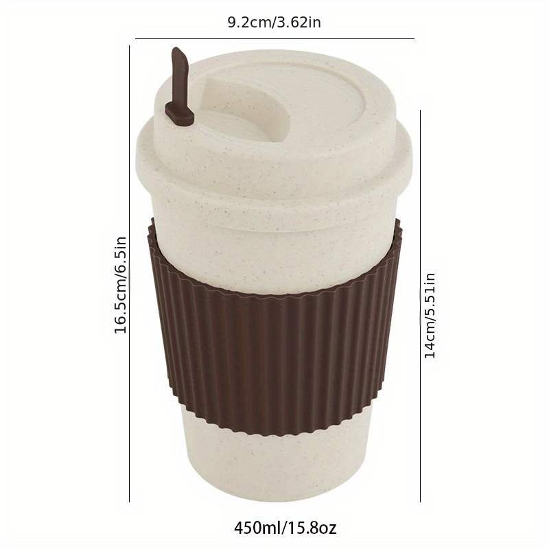 Wheat Straw Cup with Lid Cup Water Bottle Portable Tote Travel Cup Plastic  Drinking Water Cup Coffee Bottle Water Bottle Cup