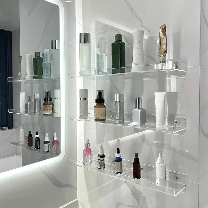 Acrylic Bathroom Corner Shelf, Acrylic Bathroom Shelves