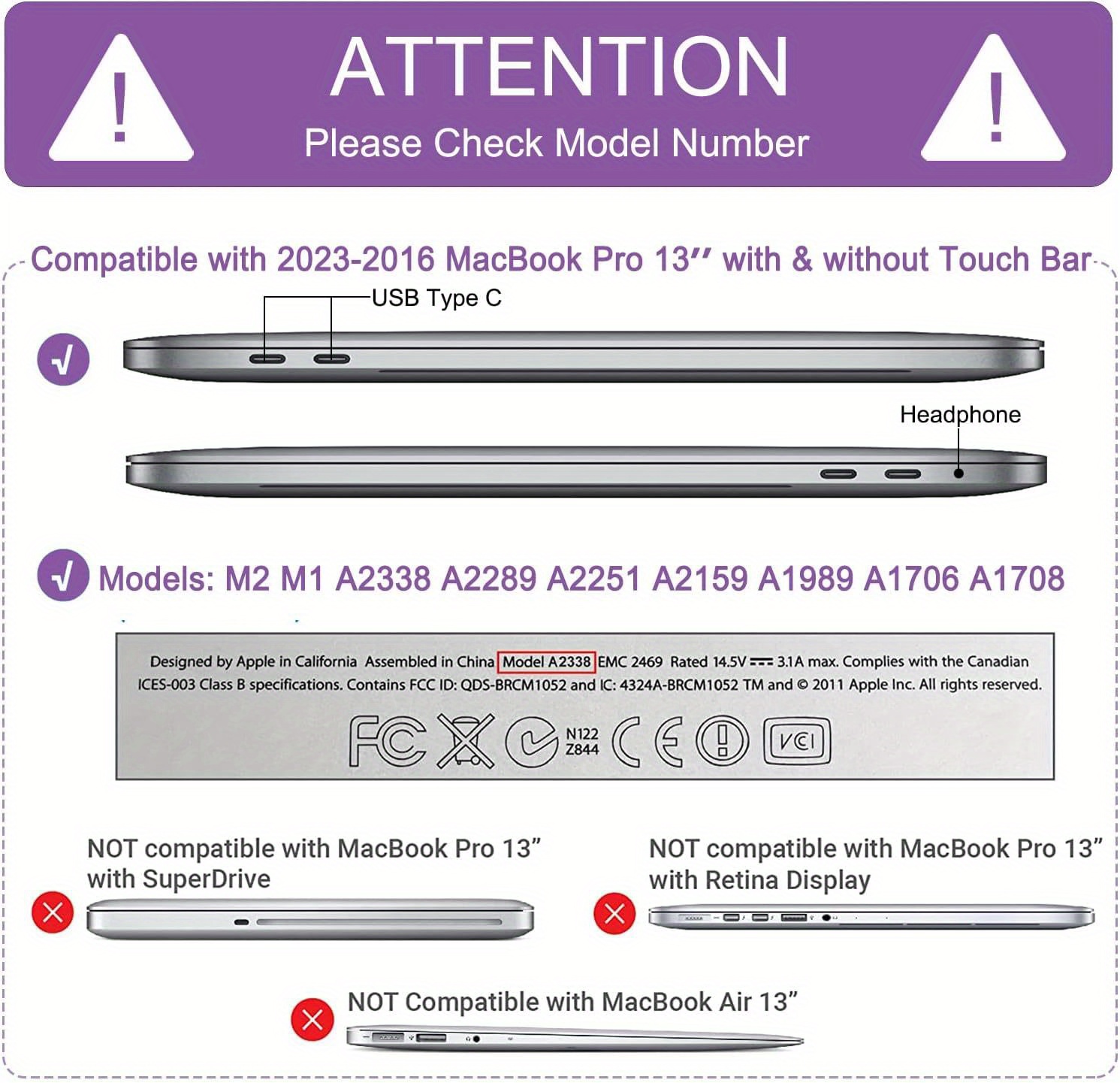 Anti scratch Case Macbook Pro Case 2023 2 M1 Model A2338 - Temu