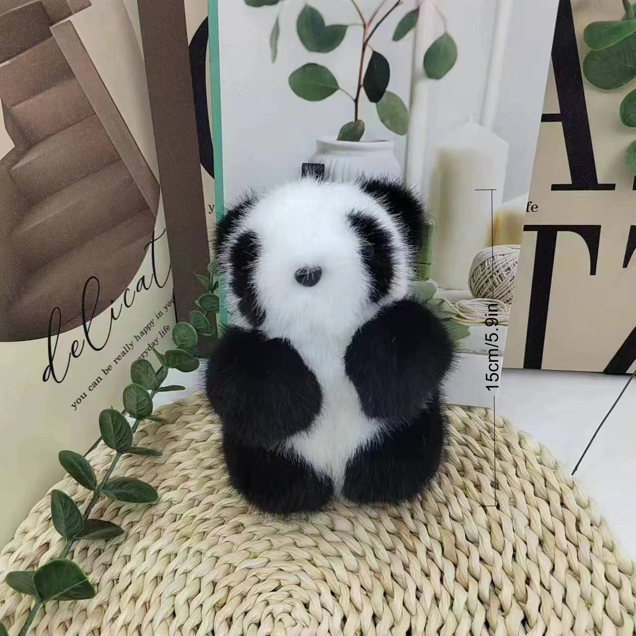 Carino Panda Pendente Imitazione Pelliccia Visone - Temu Italy