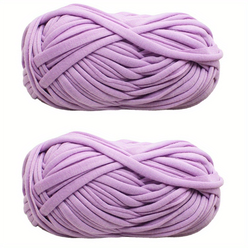 Ombre Cotton T-shirt Yarn for Crocheting Bags, Baskets, Carpets,  Gray-violet Color, Length 100 M 109 Yards, Thickness 7-9 Mm 