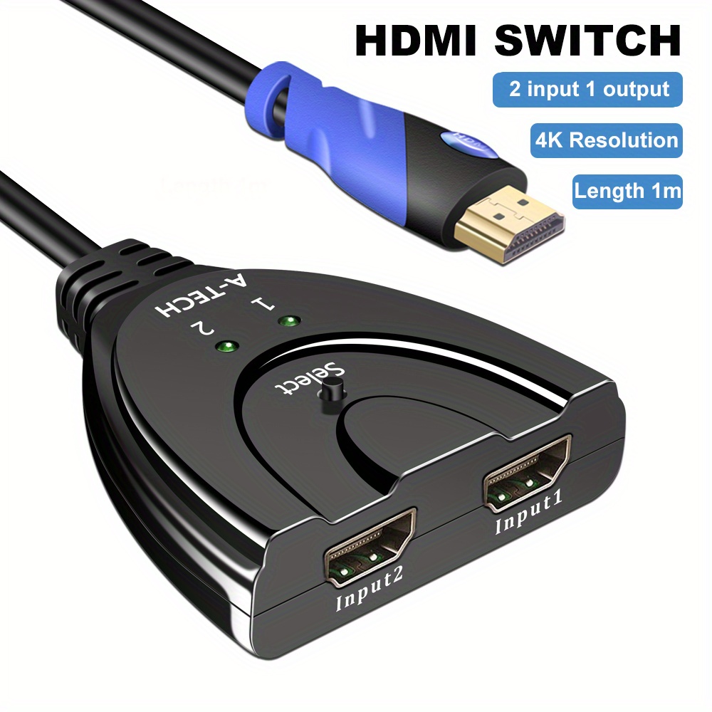 2.1 Switch 8k@60hz, 4k@120hz 3-in-1 Output Switch, 3-port Selector Switch  With Infrared Remote Controller, Compatible With Oled Tv/ps5/xbox Series  X/fire Stick/ /blu-ray/projector, Etc. - Temu