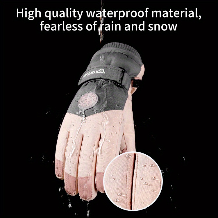 Winter Couple Ski Gloves Thickened Warm Gloves Adjustable Closure Non-slip Touch Screen Gloves Outdoor Cycling Waterproof Cold Proof Gloves details 6