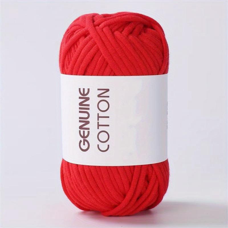 3PCS 150g Beginners Red Yarn for Crocheting and Knitting,260 Yards Cotton  Nylon Blend Yarn for Hand DIY Bag Basket Dolls and Cushion