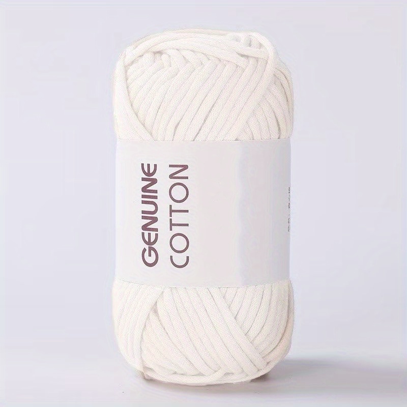  1PCS 100g Beginners White Yarn for Crocheting and  Knitting,Cotton Filling Yarn 60 Yards Cotton Nylon Blend Yarn with Stitches  for Hand DIY Bag Basket Dolls and Cushion