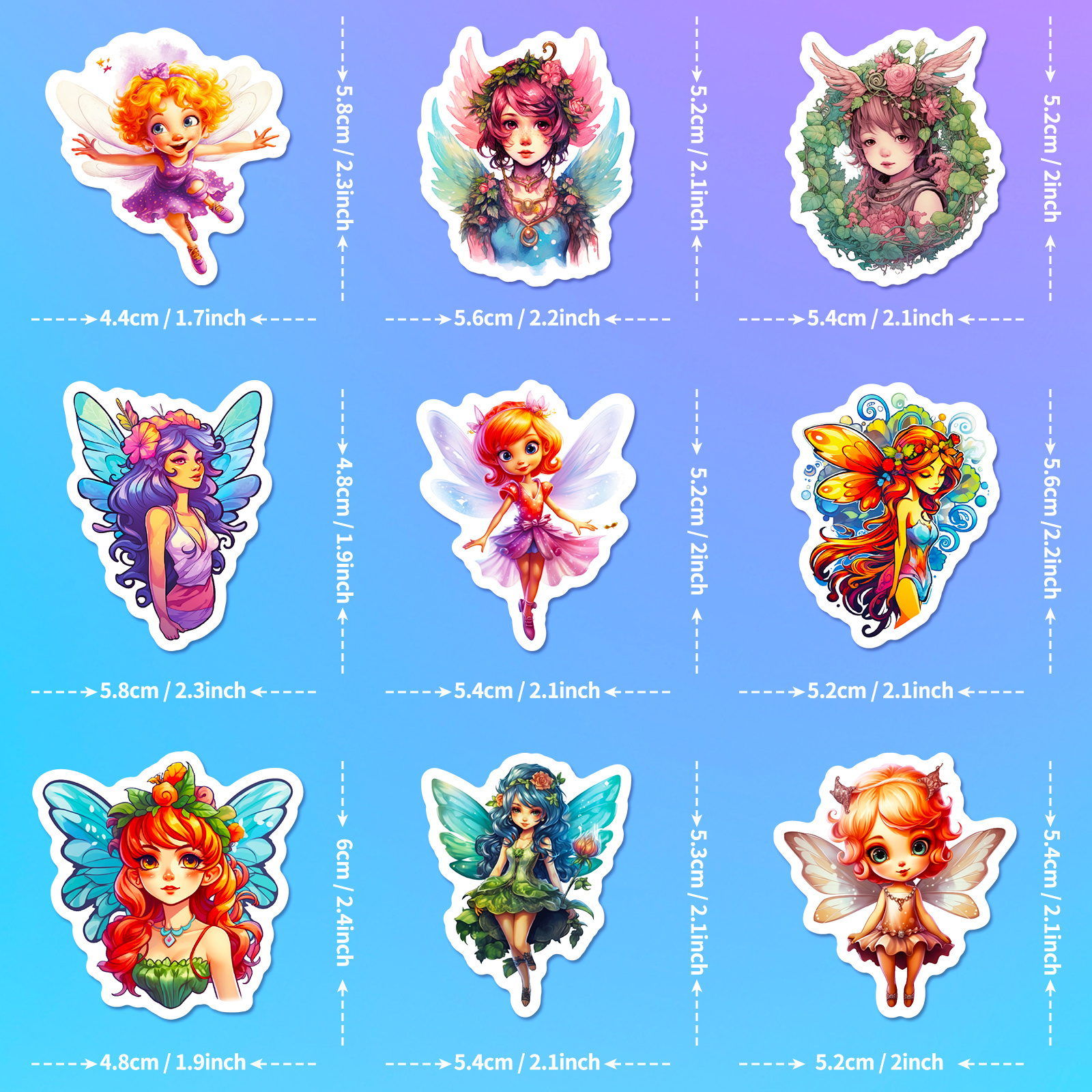 Wildflower Fairy Elf Stickers New Creative Angel Wings - Temu