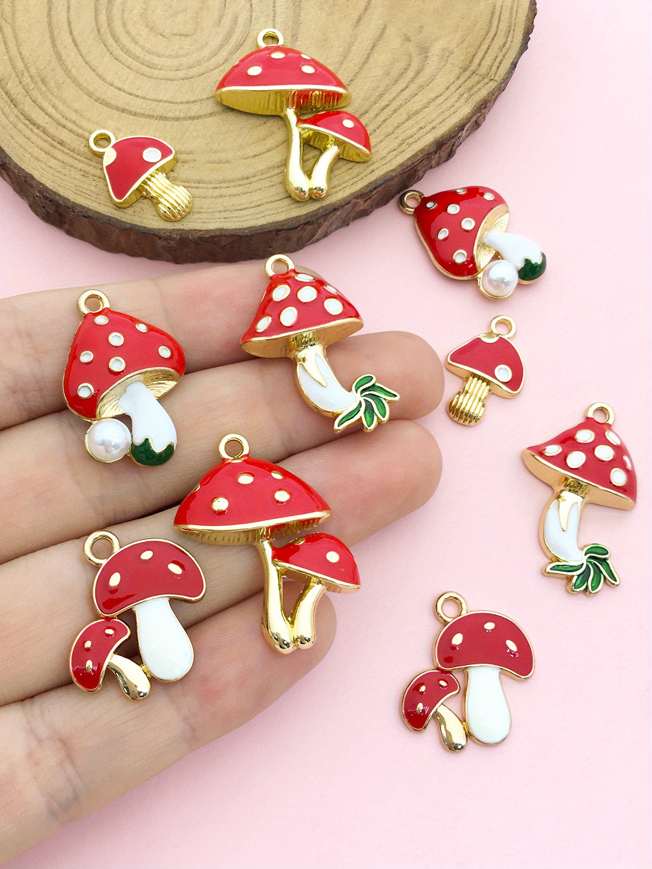 Ouligay Emaille Blumen Anhänger Set - 40 Stück Kirschblüten Charms Für DIY Schmuck