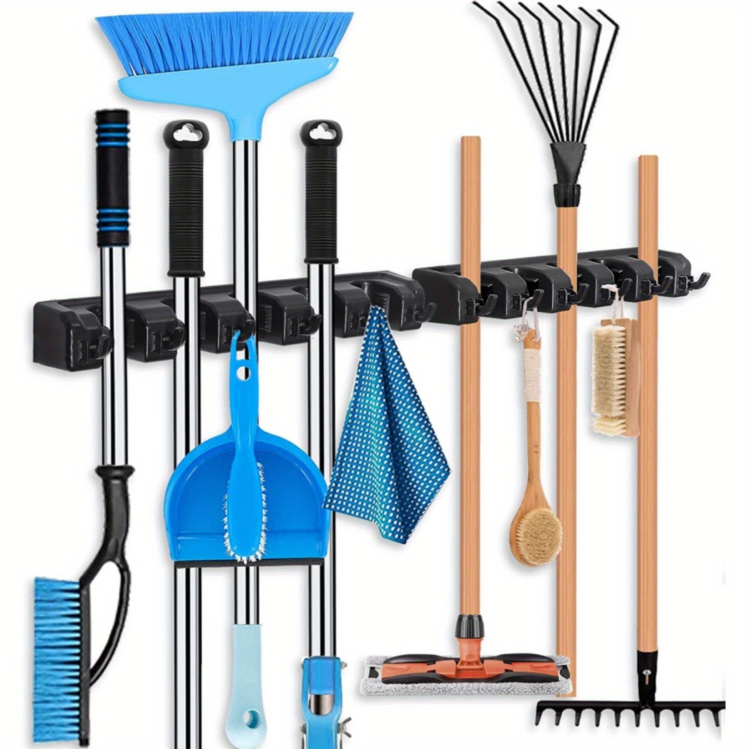 Wudore 5-Layer Wall Mounted Organizer Mop And Broom Holder