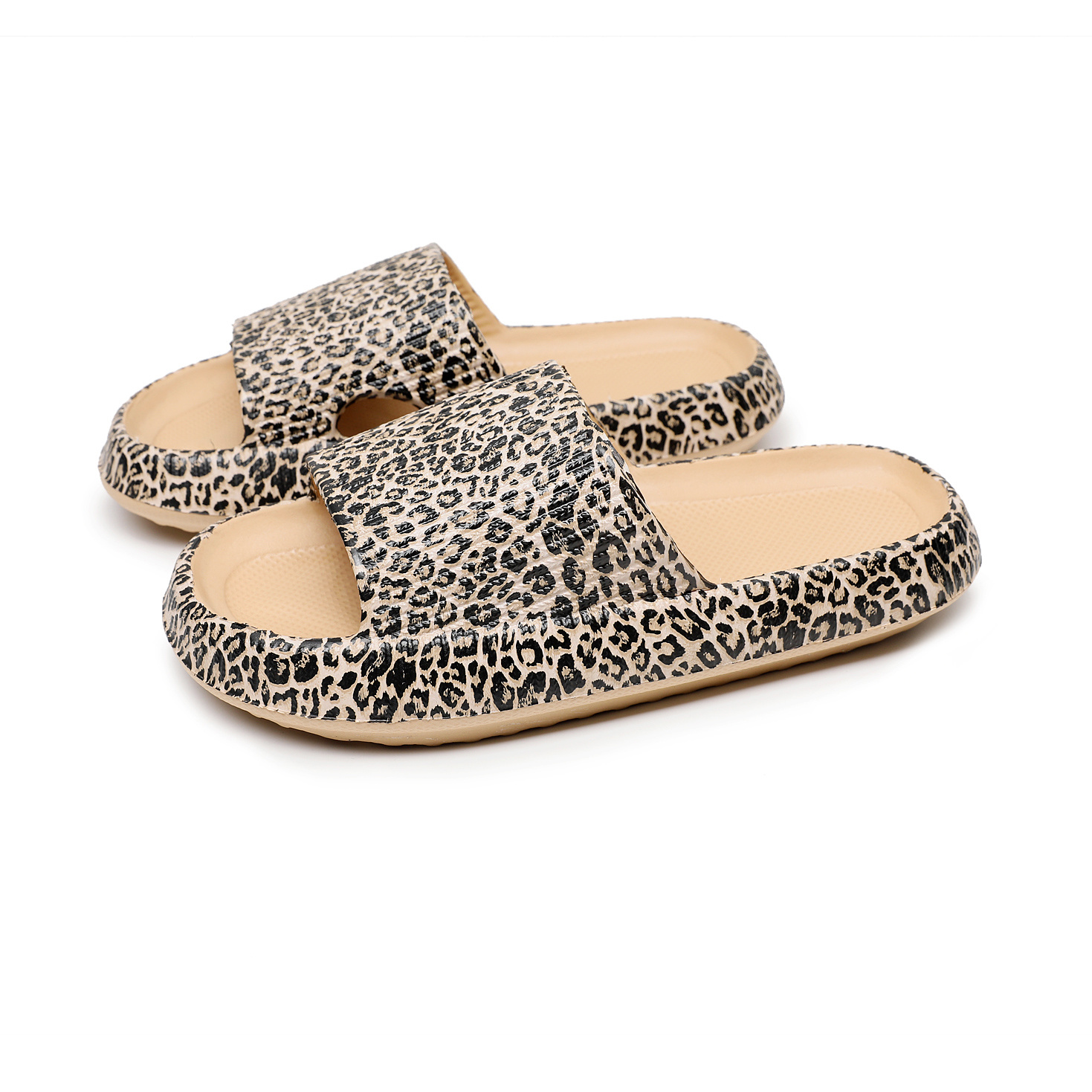 Ladies' Leopard Print Slippers, Bathroom Non-slip Slippers, Thick-soled Slippers, Women Shoes