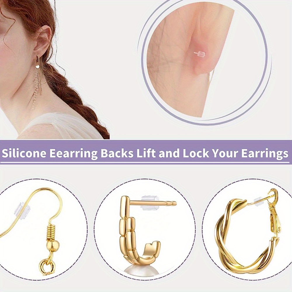 Transparent Plastic Ear Clog Ear Stud Earring Pin Backs Ear - Temu