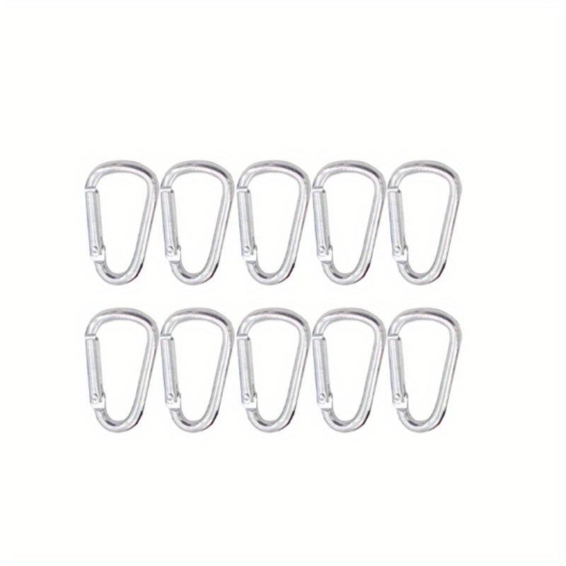 10pcs Carabiner Keychains Aluminum Alloy D Ring Buckle Spring Snap