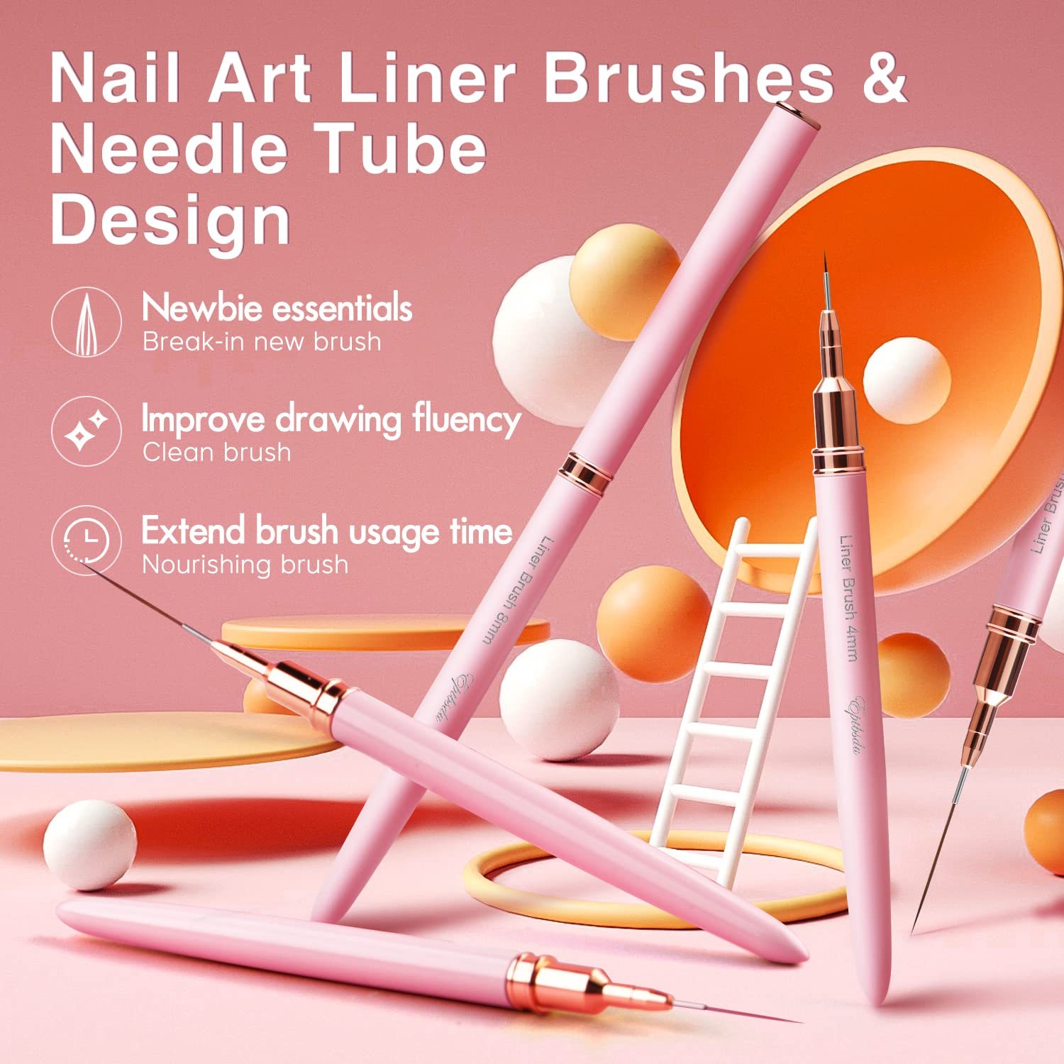 Nail Art Liner Brushes Nail Art Brush For Long Lines Liner - Temu