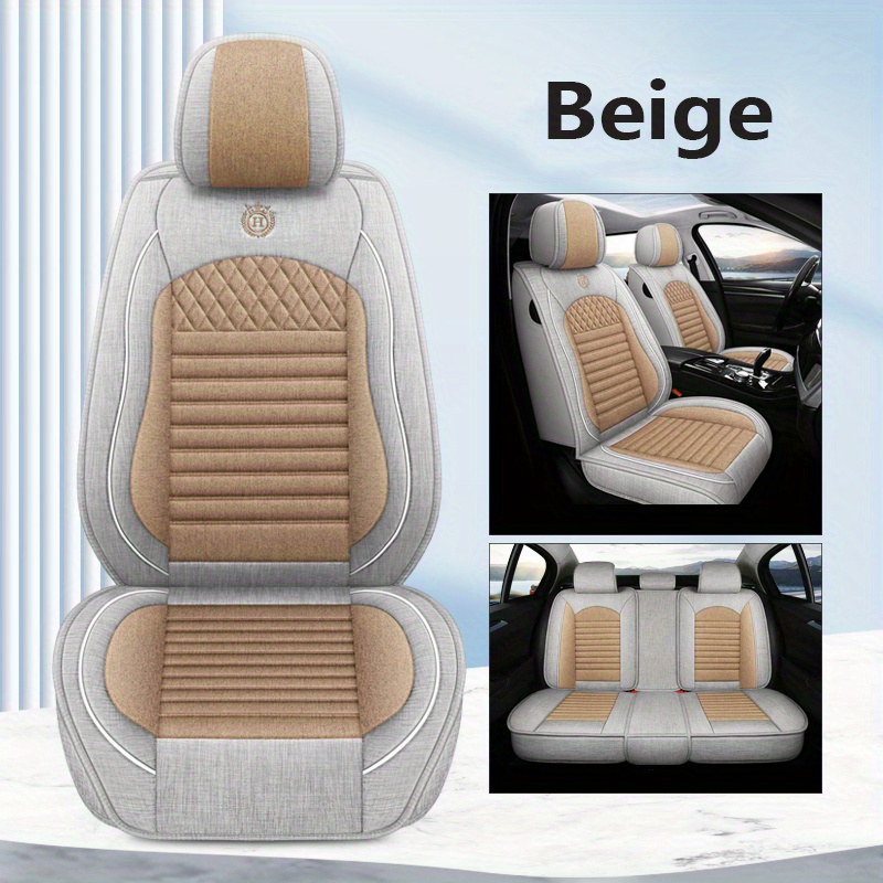 ZEEGII Auto Sitzbezüge Set Für BM-W iX 2021-2024, Leder Leinen Auto- Sitzbezug-Set - Seitenairbag-Kompatibel - Wasserdicht und Atmungsaktiv, für  Alle Jahreszeiten,Black+Gray : : Auto & Motorrad