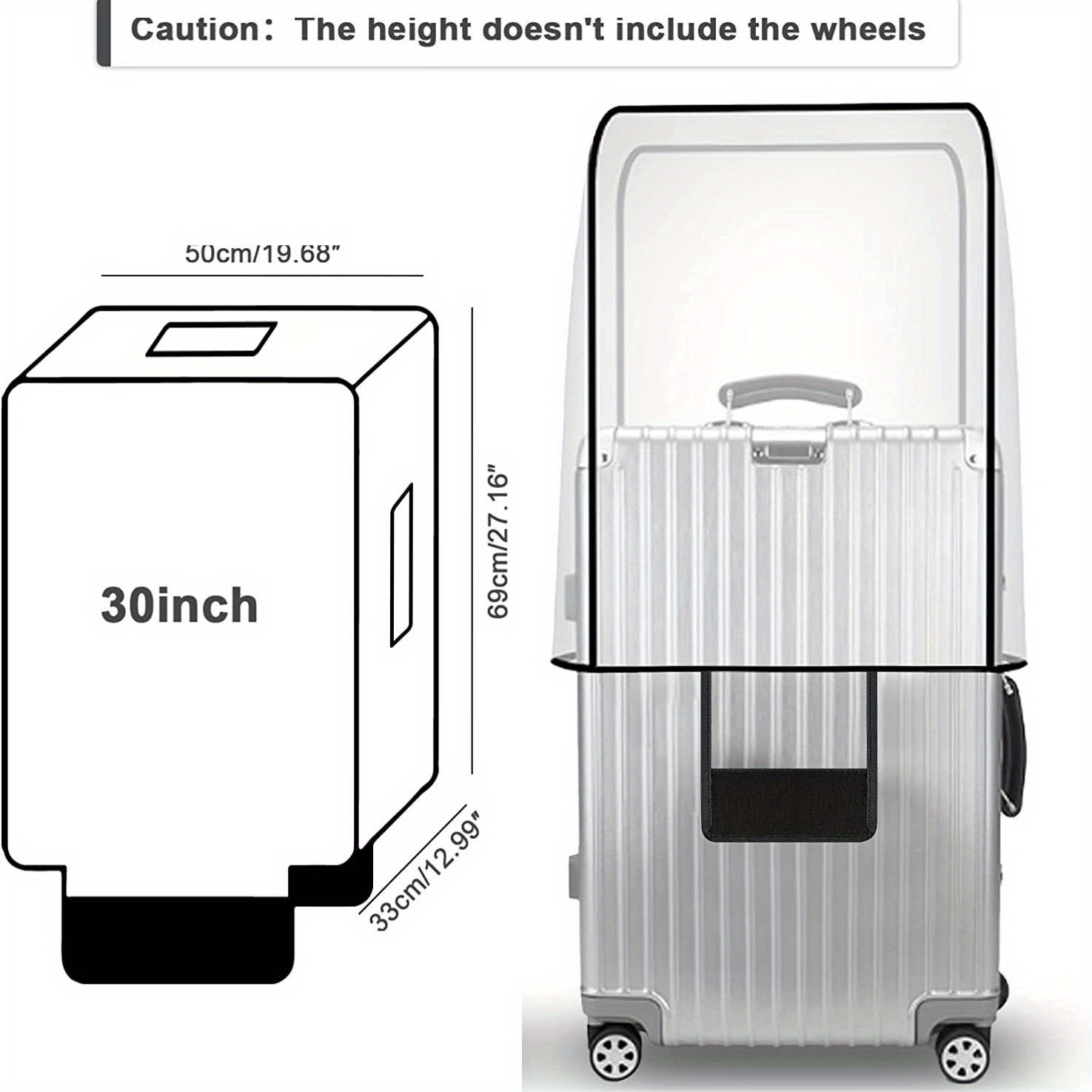 HHYOOSOO Funda de PVC transparente para maleta, cubierta de equipaje  transparente, funda impermeable con ruedas para maleta, cubierta de polvo