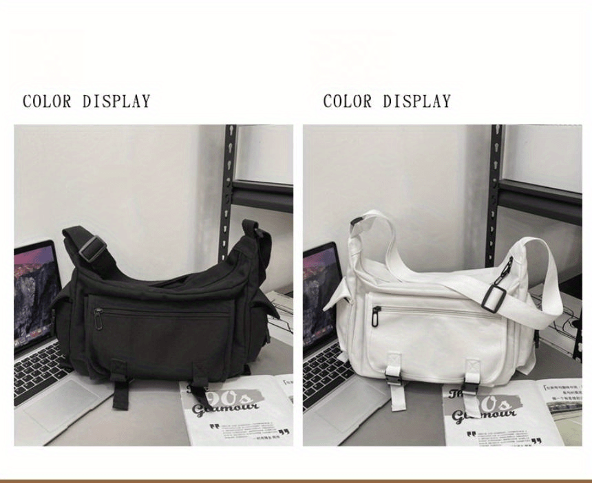 Simple Crossbody Bag For Men Large Capacity Single Shoulder Bag College  Student Messenger Bag With Bag Charm - Temu