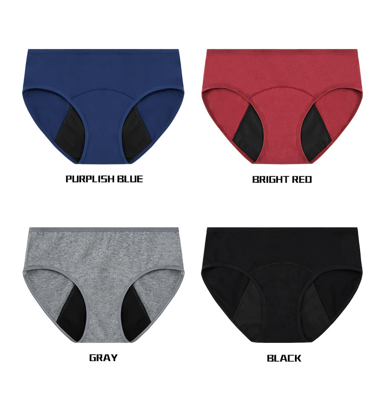4pcs menstrual period panties comfy breathable full coverange anti leak panties womens lingerie underwear details 8