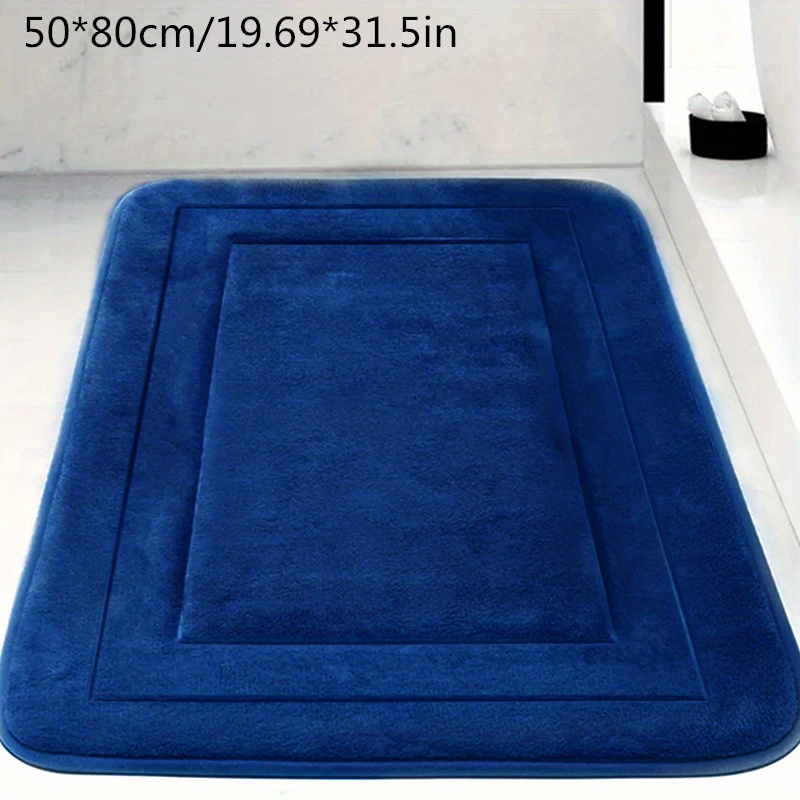 Navy White Mudcloth Print Bath Mat Blue Bathroom Rug Memory Foam Bath Mat  Bathroom Decor 