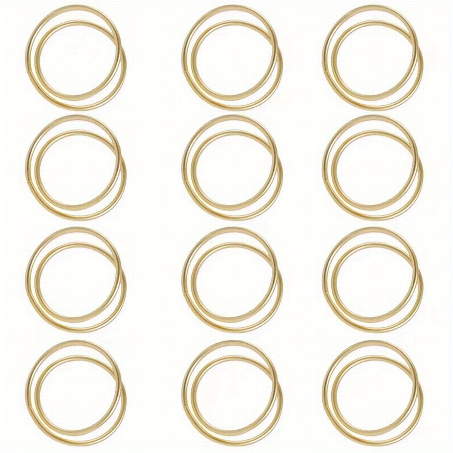 Image of 6pcs Electroplated Metal Napkin Rings With Double Rings And Glossy Finish