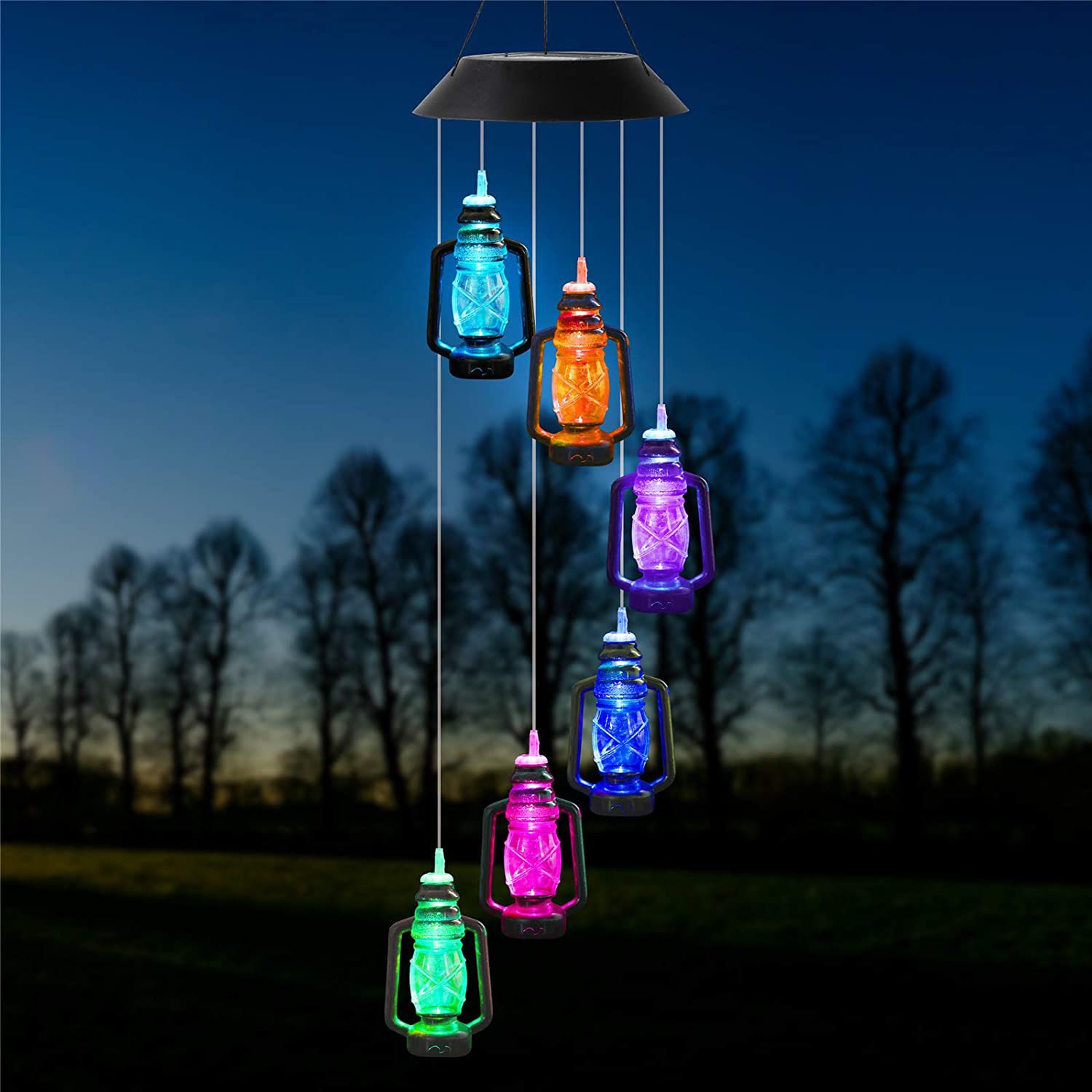 Solar Colorful Wind Chime Lights, Led Retro Lights, Courtyard Garden ...