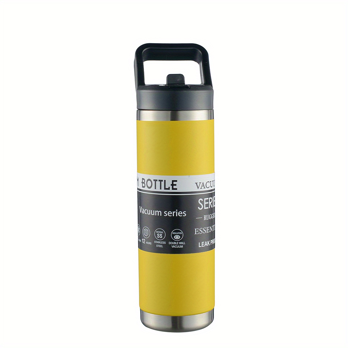 Stay Hydrated On-the-go: Stainless Steel Vacuum Insulated Water Bottle With  Cup & Portable Thermal Coffee Mug - Temu