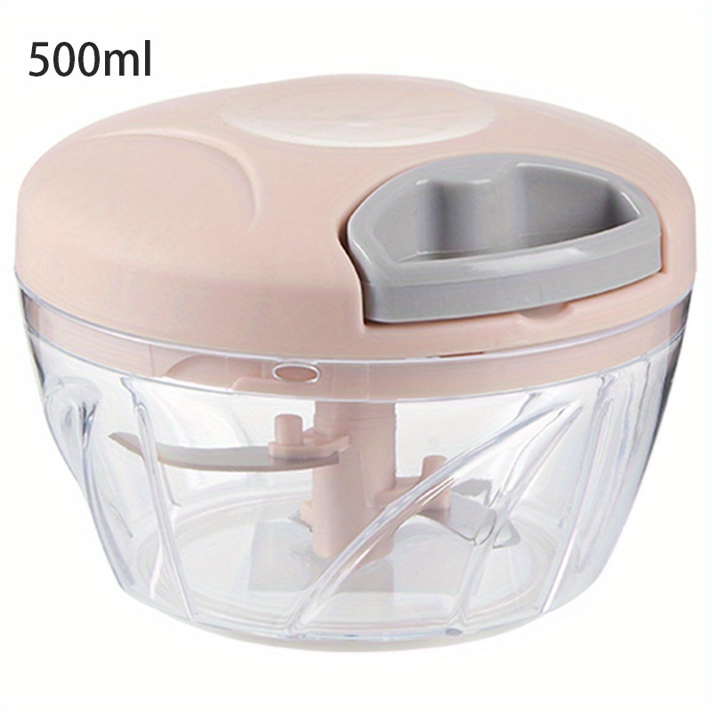 500ml Manual Food Processor Vegetable Chopper Portable Hand-powered Garlic Onion  Cutter Suitable For Vegetables, Fruits, Nuts, Herbs, Etc. (1pc Pink)