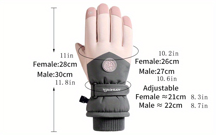 Winter Couple Ski Gloves Thickened Warm Gloves Adjustable Closure Non-slip Touch Screen Gloves Outdoor Cycling Waterproof Cold Proof Gloves details 9