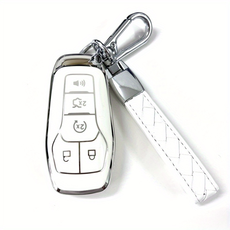 Key Case Cover With Key Holder For Ford Fusion, Mustang, F150, Edge,  Explorer, Mkz, Mkc, Mkx Smart Remote Keys - Temu