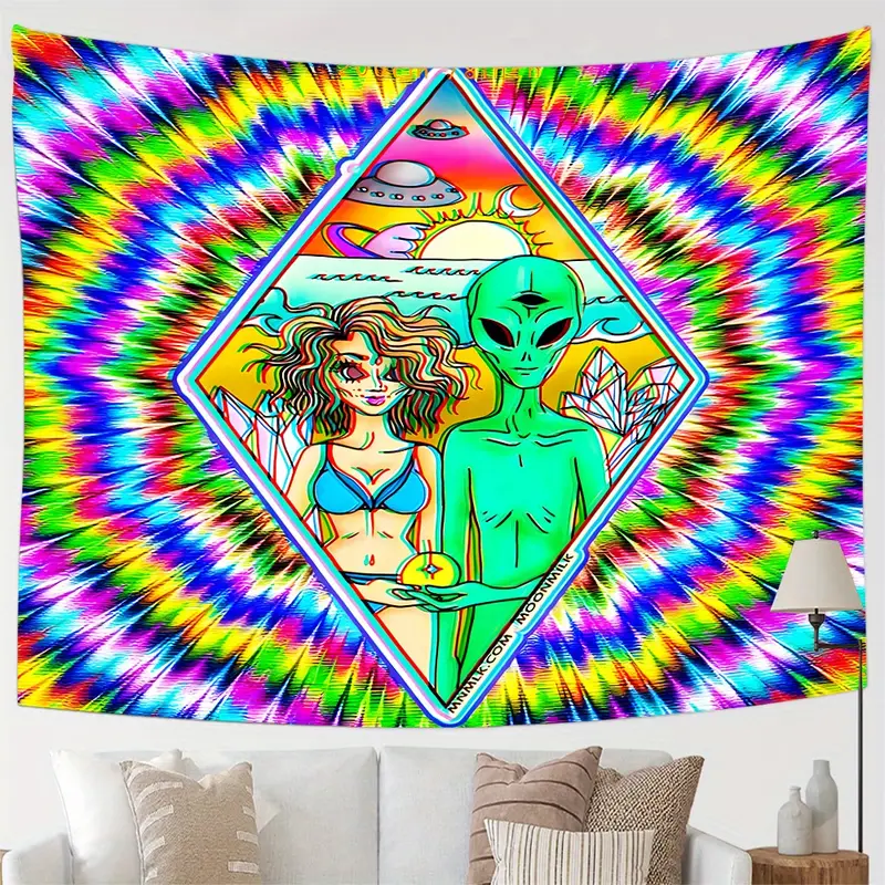 Alien Printed Tapestry Wall Hanging Decoration Home Decor - Temu