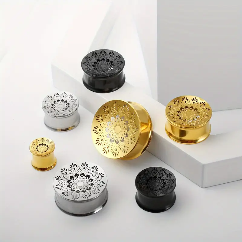 Espansori Per Orecchi In Acciaio 316L Con Strass - Body Piercing Elegante - Foto 3