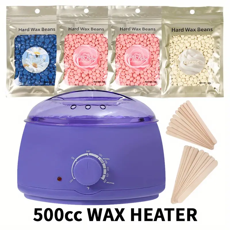 Sensitive Skin Wax Warmer Kit for Home Hair Removal - Includes 4pcs Hard  Wax Beads for Painless and Gentle Waxing