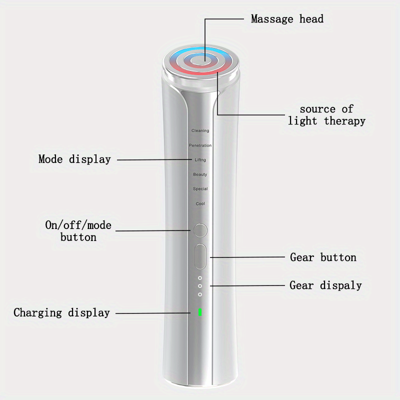 radio frequency skin firming machine facial massage phototherapy for eye and neck wrinkles facial conditioning tool 6 in 1 anti aging equipment cool details 9