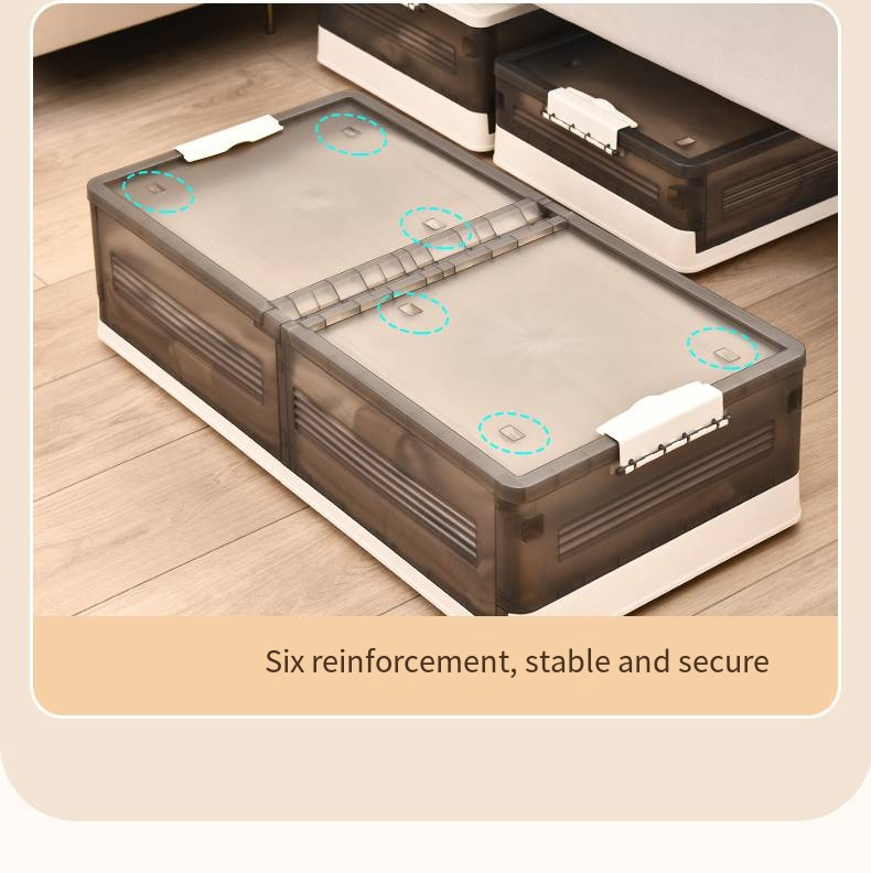 Organizador de armario debajo de la cama con ruedas, cajas de  almacenamiento plegables de 6.89 pulgadas de alto, contenedores de  almacenamiento con