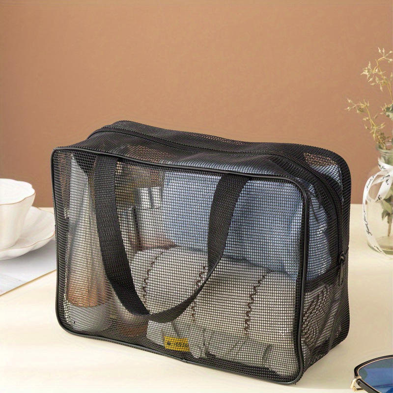 Mesh Toiletry Bag Portable Hand held Wash Bath Storage Temu