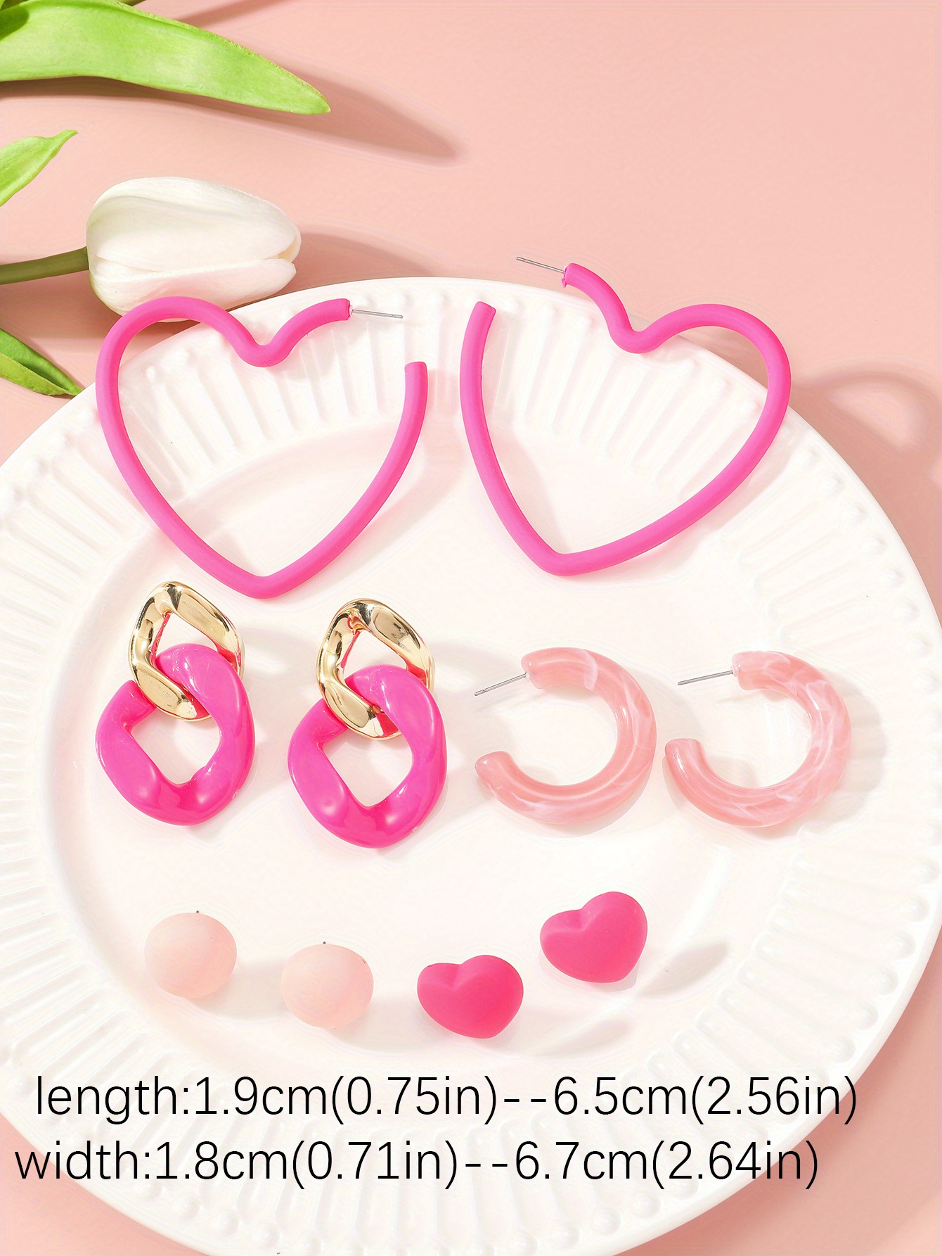 Gold Coloured Love Heart Hoop Earrings 6.5cm width