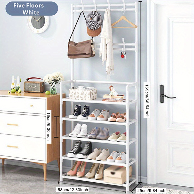 5 tier Shoe Rack For Closet And Entryway Organize Shoes Hats - Temu