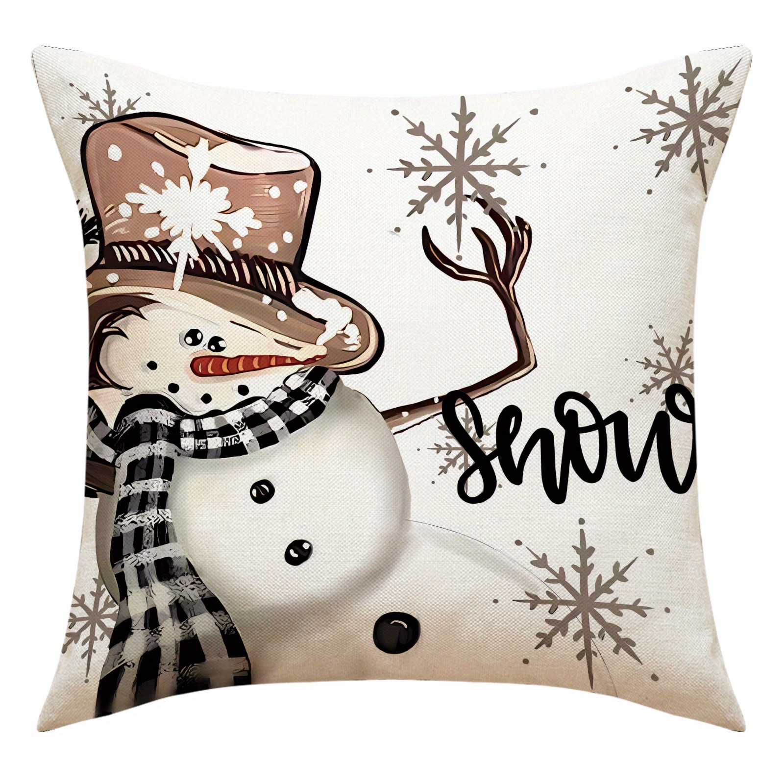 Christmas Snowman Letter Throw Pillow Cover Home Sofa Cushion Cover Linen  Blend Throw Pillow Home Pillow Insert Not Included - Temu Sweden