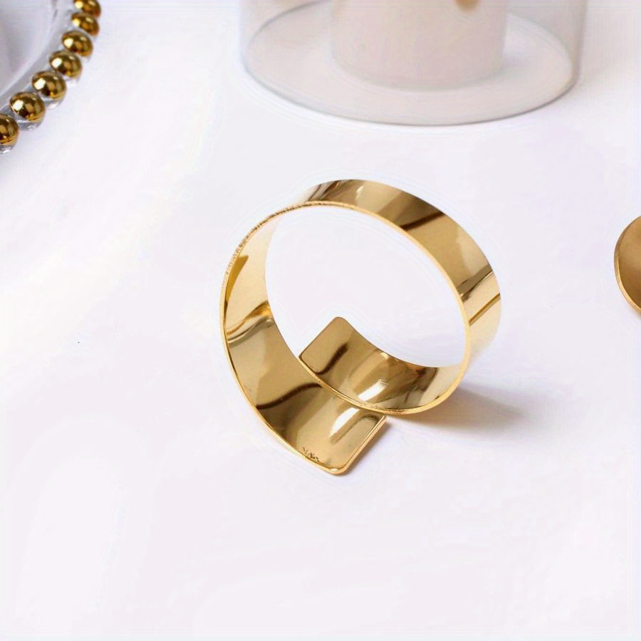 6pcs Threaded Metal Iron Stainless Steel Napkin Rings Daily Party Birthday Dinner Table Decoration Napkin Buckles
