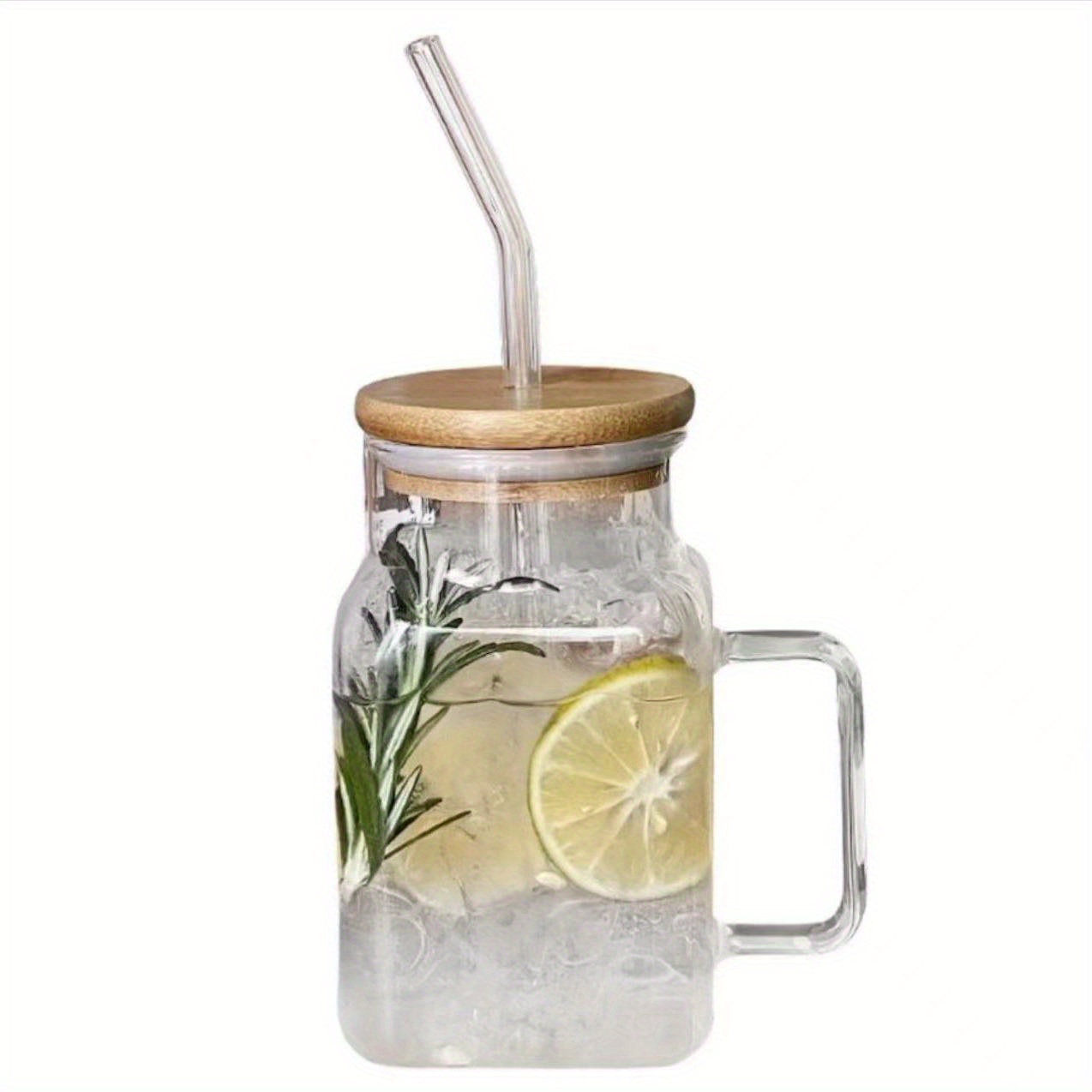 HELPFUL HOME Mason Jar Cups with Lids and Straws - Reusable, Sturdy  Food-Grade Crystal Glass Storage Jars - Easy to Clean, Eco-Friendly Quality  Bamboo