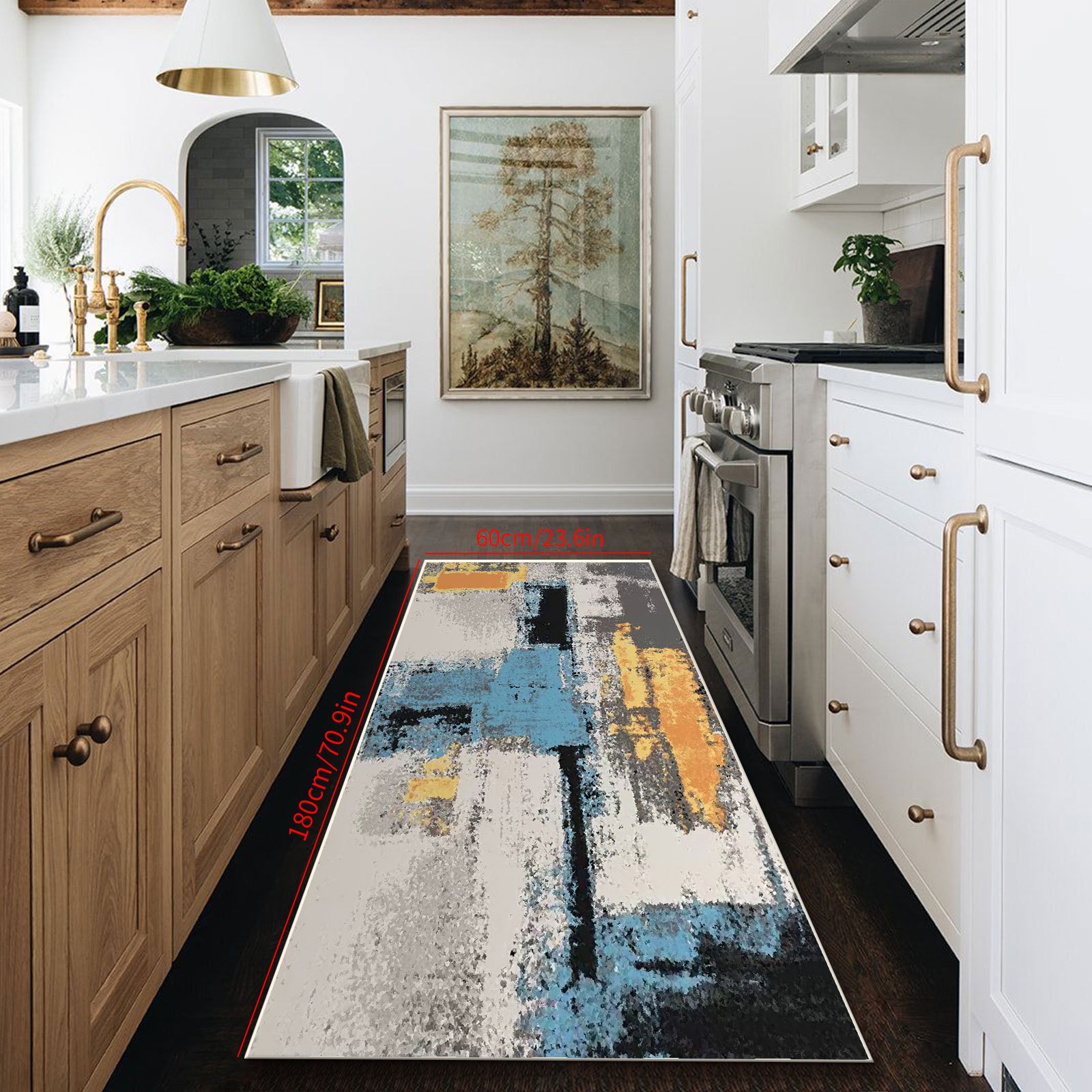 2 Piece Set Anti Fatigue Kitchen Floor Mats, Diamond Pattern Comfort  Cushioned Standing Rugs Waterproof, 2 Sizes
