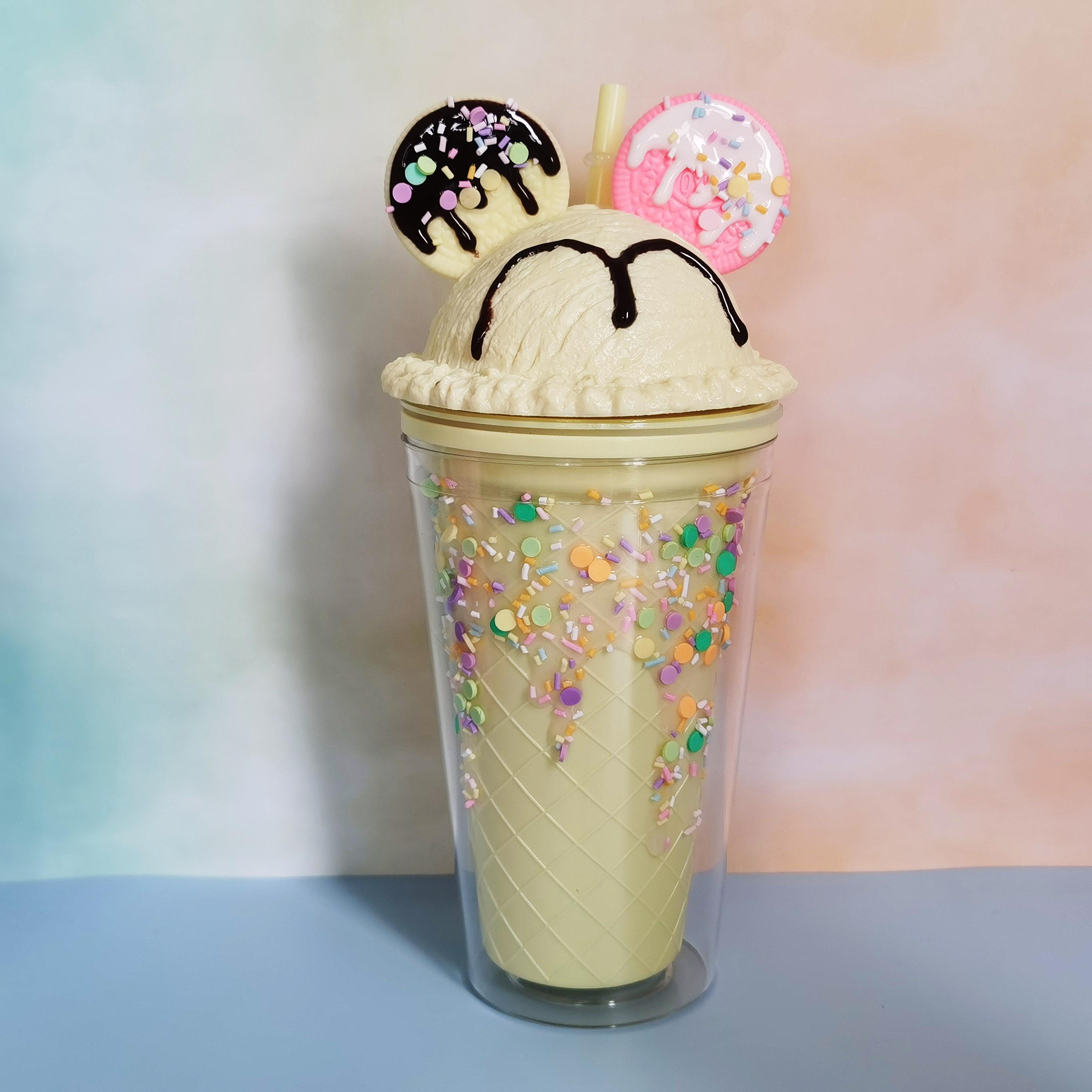 Christmas Straw Cup Christmas Theme Ice Cream Cup Reusable - Temu