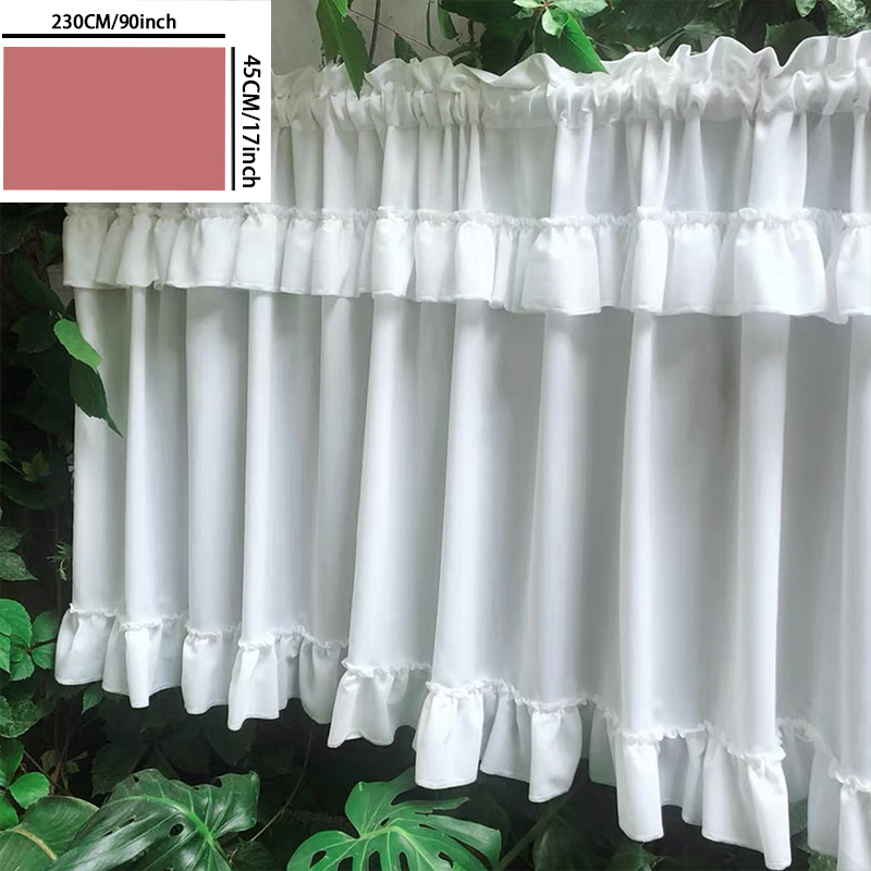 1pc White Thickened Double Hat Yarn Coffee Curtain