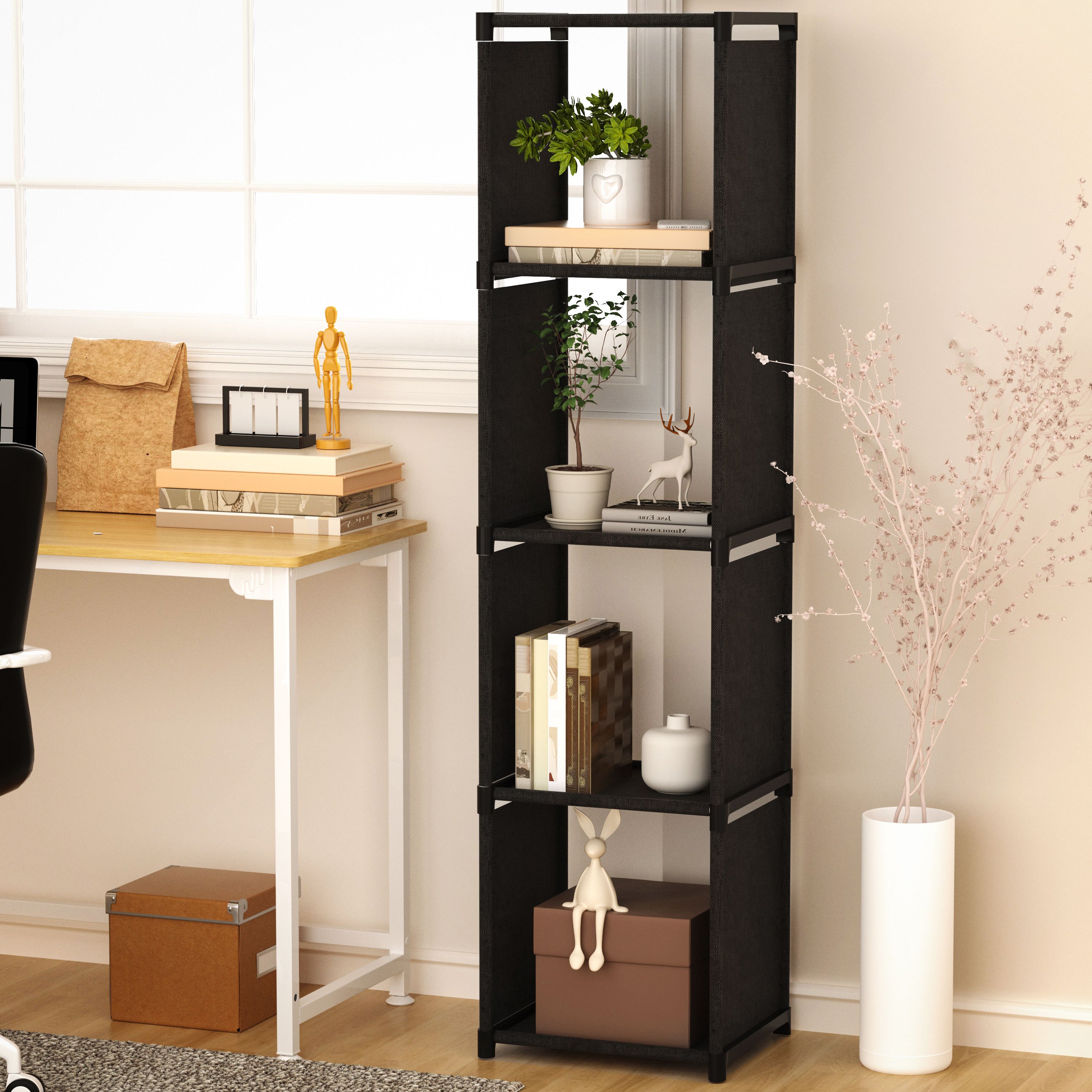 Simple Assembled Bookshelf Free Standing Storage Rack Simple - Temu