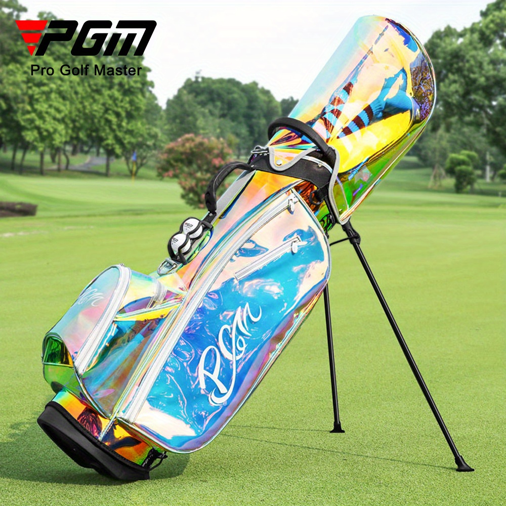 1pc portable fashionable golf stand bag tpu laser color golf club storage bag details 1