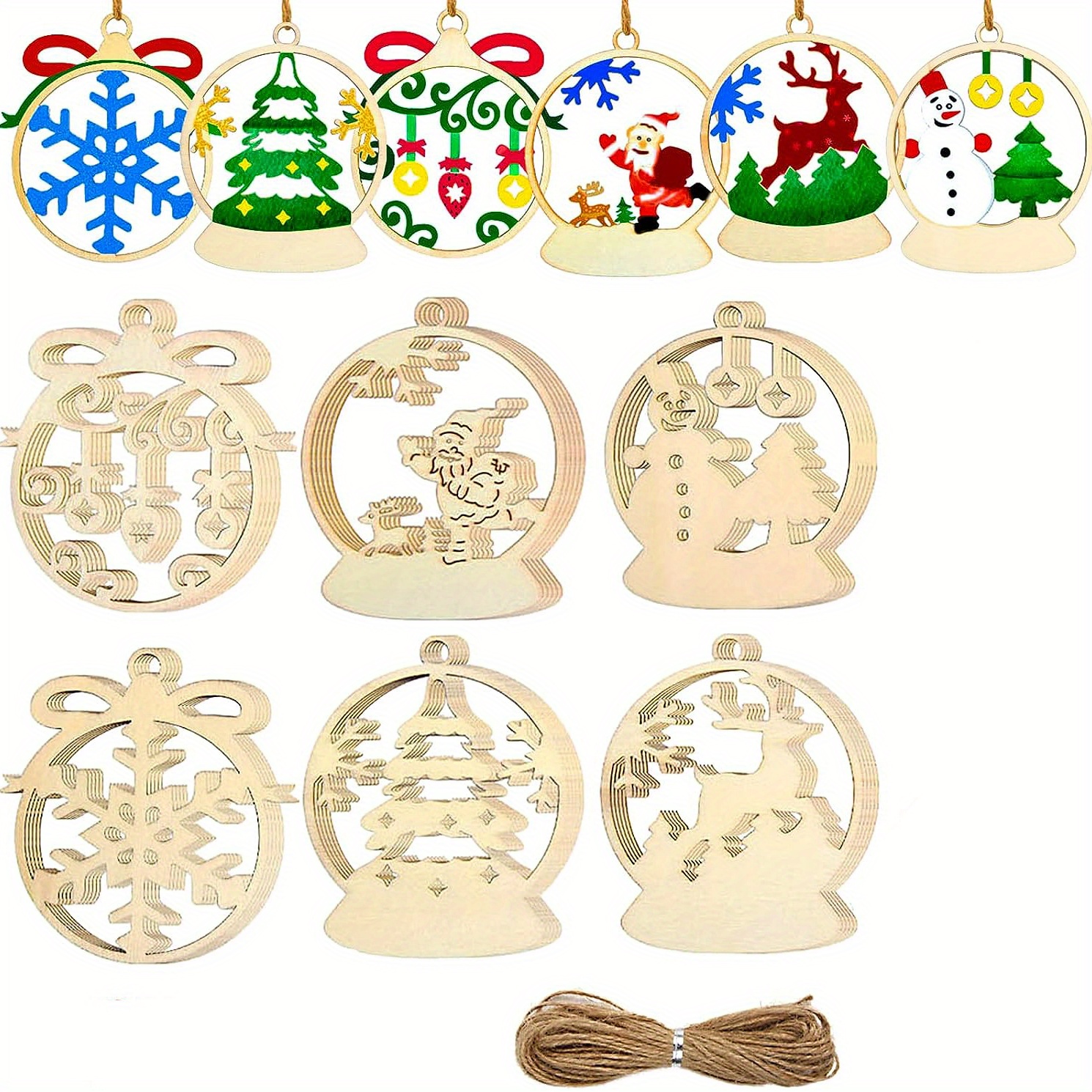 Wooden Christmas Ornaments To Paint Diy Blank Wood Ornament - Temu